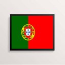 Ver imagem 1 de Quadro Decorativo Bandeira Portugal 33x24cm - com vidro:Madeira preta