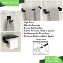 Ver imagem 2 de Kit Acessórios Para Banheiro Preto Fosco 4 Peças ELG