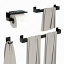 Ver mais imagens de Kit Acessórios Para Banheiro Preto Fosco 4 Peças ELG