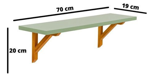 Prateleira Verde Oliva Madeira Maciça 70c Mão Francesa Pinus - 7