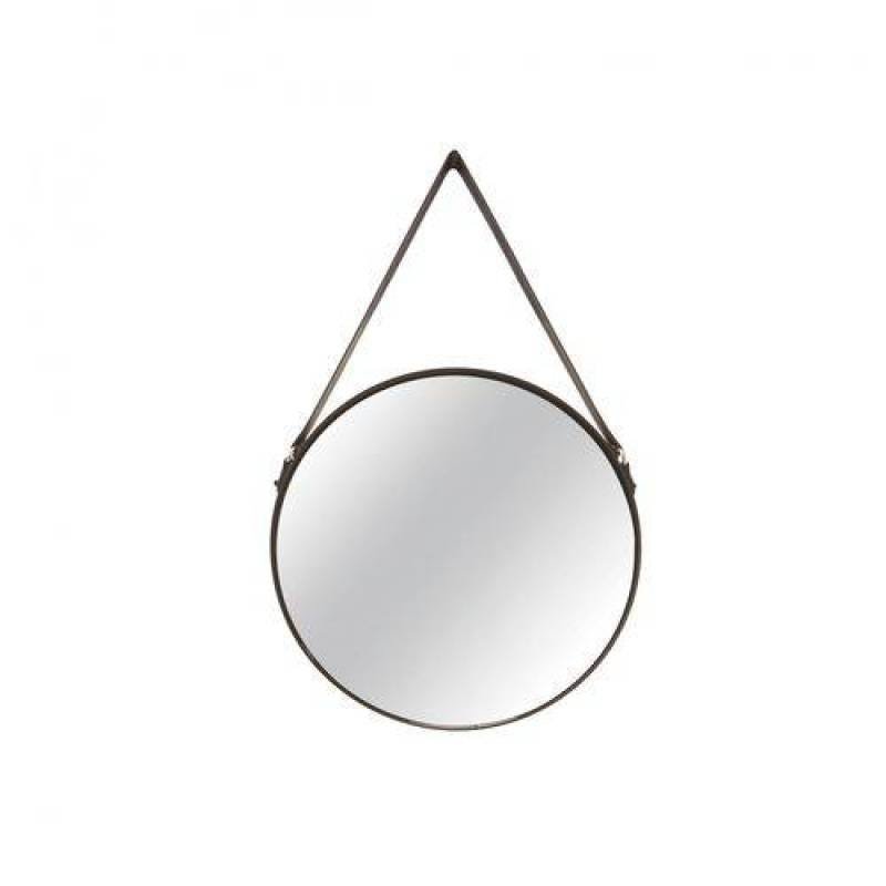 Espelho Redondo Decorativo Metal 57,5x36cm Mart Collection Preto
