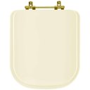 Ver imagem 1 de Tampa de Vaso Laqueado Quadra Creme para Bacia Deca com Ferragem Dourada