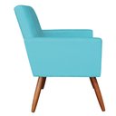 Ver imagem 3 de Namoradeira Nina Suede Azul Turquesa Pés Palito Castanho - Pallazio