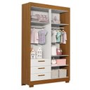 Ver imagem 5 de Cômoda com Porta e Guarda Roupa 4 Portas Infantil Zaki Branco Acetinado Savana - Reller