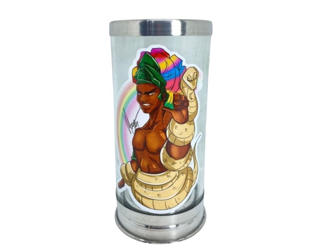 Suporte para Vela 7 Dias 18 Cm Oxumare Vidro Alumínio - 1