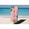 Toalha de Banho Verão Praia Fundo Rosa Personalizado Nome Maria Flor Deluzz DLZ007739 - 1