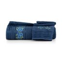 Ver imagem 1 de Jogo de Toalha de Banho 2 Peças Premium Bordado Azul
