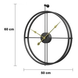 Relógio De Parede 3d Preto Metal Design Europeu 50cm - 7