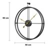 Relógio De Parede 3d Preto Metal Design Europeu 50cm - 7