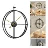 Relógio De Parede 3d Preto Metal Design Europeu 50cm - 1