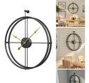 Ver imagem 1 de Relógio De Parede 3d Preto Metal Design Europeu 50cm