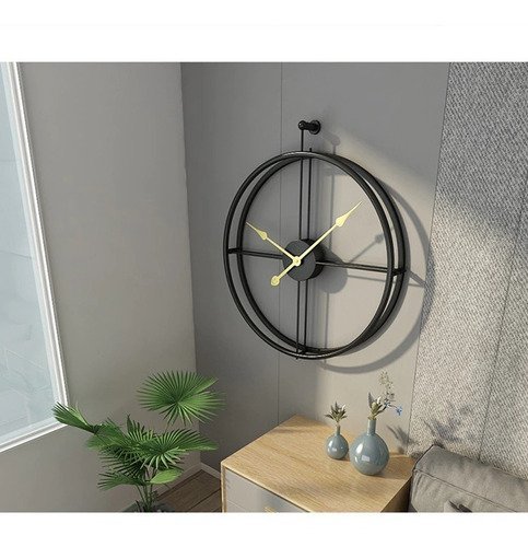 Relógio De Parede 3d Preto Metal Design Europeu 50cm - 4