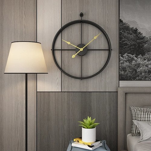 Relógio De Parede 3d Preto Metal Design Europeu 50cm - 6