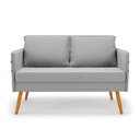 Ver imagem 6 de Kit 01 Namoradeira e 01 Poltrona Suede Ma30 Cinza