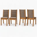 Ver imagem 2 de Kit 4 Cadeiras Estofadas para Mesa de Jantar Evelin