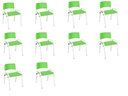 Ver imagem 1 de Kit 10 Cadeiras Infantil Iso, Escola, Base Branco-verde Claro
