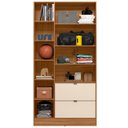 Ver imagem 3 de Guarda Roupa Solteiro 90cm 2 Portas Espelho Doli Amêndoa/off D02 - Mpozenato