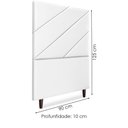 Ver imagem 3 de Cabeceira Solteiro 90 Cm com Frame Cristal Corino Branco Artte
