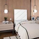 Ver mais imagens de Cabeceira Solteiro 90 Cm com Frame Cristal Corino Branco Artte