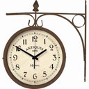 Ver imagem 1 de Relógio Parede Dupla Face Estação Retrô Aço Vintage Herweg 6358