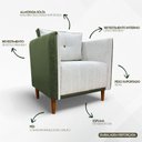 Ver imagem 5 de Kit 2 Poltronas Decorativa para Sala Recepção Consultório Aviv Luxo Corino e Linho
