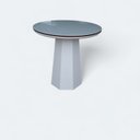 Ver imagem 1 de Mesa de Jantar Cone Base Oitavada Off com Tampo Duplo 90cm Off/mel/off Redondo **somente a Mesa**