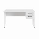 Ver imagem 5 de Mesa Escrivaninha Retangular 135cm x 60cm Tampo 30mm com Gaveteiro 2 Gavetas F5 Office Cor:Branco