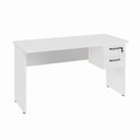 Ver imagem 2 de Mesa Escrivaninha Retangular 135cm x 60cm Tampo 30mm com Gaveteiro 2 Gavetas F5 Office Cor:Branco