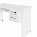 Ver imagem 4 de Mesa Escrivaninha Retangular 135cm x 60cm Tampo 30mm com Gaveteiro 2 Gavetas F5 Office Cor:Branco