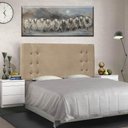 Ver imagem 3 de Cabeceira Queen Cléo para Cama Box Estofada Mdf Mdp Suede Creme Loja Sheep