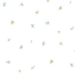 Papel de Parede Romântico Abby Rose 3 Floral Azul Ab27627 - 1