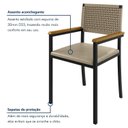Ver imagem 7 de Conjunto Sala de Jantar Mesa Redonda 6 Cadeiras com Braço MDF Coliseu Bege Rami/Pérola