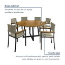 Ver imagem 6 de Conjunto Sala de Jantar Mesa Redonda 6 Cadeiras com Braço MDF Coliseu Bege Rami/Pérola