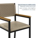 Ver mais imagens de Conjunto Sala de Jantar Mesa Redonda 6 Cadeiras com Braço MDF Coliseu Bege Rami/Pérola