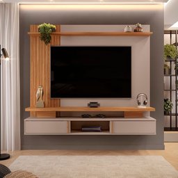 Painel Leoni para TV 65 Polegadas Porta Deslizante DJ Móveis - 2