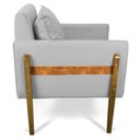 Ver imagem 4 de Kit 02 Poltronas Lana Suede Cinza Base de Madeira - D’Rossi