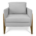 Ver imagem 3 de Kit 02 Poltronas Lana Suede Cinza Base de Madeira - D’Rossi