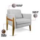 Ver imagem 6 de Kit 02 Poltronas Lana Suede Cinza Base de Madeira - D’Rossi