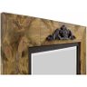 Espelho Bisotado com Moldura Marrom e Preto com Apliques 90x110cm - 3