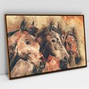 Ver imagem 4 de Quadro Decorativo em Canvas Cavalos TaColado Moldura Flutuante 4,5cm Freijó 120 x 80cm