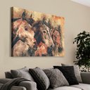 Ver imagem 1 de Quadro Decorativo em Canvas Cavalos TaColado Moldura Flutuante 4,5cm Freijó 120 x 80cm