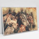 Ver imagem 3 de Quadro Decorativo em Canvas Cavalos TaColado Moldura Flutuante 4,5cm Freijó 120 x 80cm