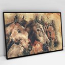 Ver imagem 6 de Quadro Decorativo em Canvas Cavalos TaColado Moldura Flutuante 4,5cm Freijó 120 x 80cm