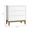 Ver imagem 5 de Jogo de Quarto Infantil Guarda Roupa 2 Portas e Cômoda 3 Gavetas Classic Branco Fosco com Pés Amadei