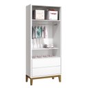 Ver imagem 4 de Jogo de Quarto Infantil Guarda Roupa 2 Portas e Cômoda 3 Gavetas Classic Branco Fosco com Pés Amadei