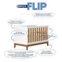 Ver imagem 4 de Berço Americano Flip Branco Acetinado Savana Reller e Guarda Roupa Casal Americano 6 Portas Branco H