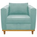 Ver imagem 5 de Kit Sofá 2 Lugares e Poltrona Europa Suede Azul Tiffany - Am Decor