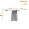 Mesa Sala de Jantar 135cm Tampo MDF/Vidro Anitta - 2