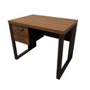 Ver imagem 3 de Escrivaninha Industrial com 2 Gavetas e Pés em Metal 90cm Cor:nogal com Preto