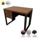Ver imagem 2 de Escrivaninha Industrial com 2 Gavetas e Pés em Metal 90cm Cor:nogal com Preto